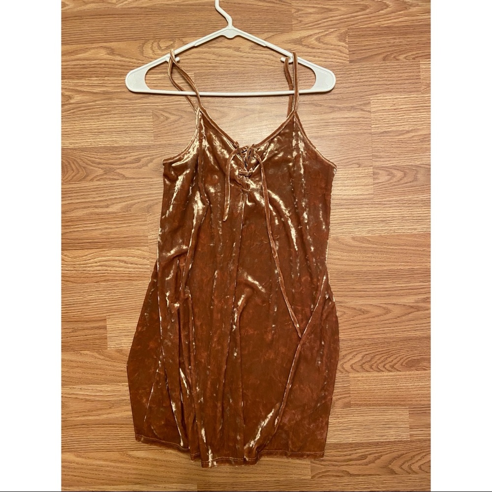 Velvet Orange Mini Dress